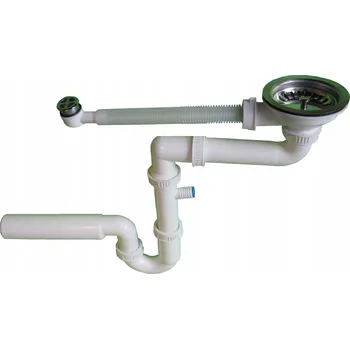 Sifon Aqbau sifon pro dřez s 1 komorou, nástěnný, s přepadem, z plastu