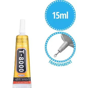 Průmyslové lepidlo T-8000 Silné Lepidlo na opravy telefonů Transparent 15ml