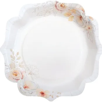 Talíř TALÍŘKY NA JEDNO POUŽITÍ KVĚTY SOFTNESS 21X21 CM 10 KS NAROZENINOVÁ OSLAVA