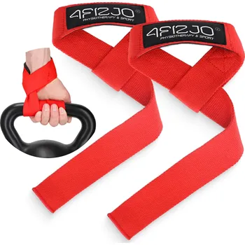 Posilovací trhačky na mrtvý tah Deadlift Straps červené