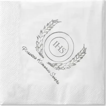 Papírový ubrousek UBROUSKY K PRVNÍMU SVATÉMU PŘIJÍMÁNÍ NA PŘIJÍMÁNÍ BÍLÉ STŘÍBRNÉ IHS 20