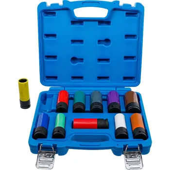 BGS 74254, Sada nástrčných hlavic | 12,5 mm (1/2") | 15 - 27 mm a speciální šrouby pro kola | 11dílná