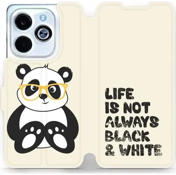Pouzdro na mobilní telefon Flipové pouzdro Mobiwear - Infinix HOT 40i - M041S Panda - life is not (Knížkové flip pouzdro, obal, kryt na mobil Infinix HOT 40i - M041S Panda - life is not, materiál Umělá kůže + TPU - ochrana 360°, stojánek, silikonová vanička, magnetické zavírání)
