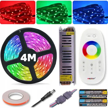 LED páska SADA RGB LED pásek 5050 barevný s napájecím zdrojem + dálkový ovladač 4M 12V PREMIUM