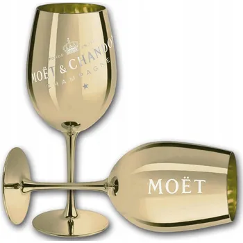 Sklenice Sklenice Moët & Chandon Ibiza 1 ks Zlatá elegantní sklenice z plastu