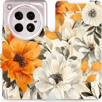 Pouzdro na mobilní telefon Flipové pouzdro Mobiwear - Infinix ZERO 40 5G - VP75S Podzimní květy (Knížkové flip pouzdro, obal, kryt na mobil Infinix ZERO 40 5G - VP75S Podzimní květy, materiál Umělá kůže + TPU - ochrana 360°, stojánek, silikonová vanička, magnetické zavírání)