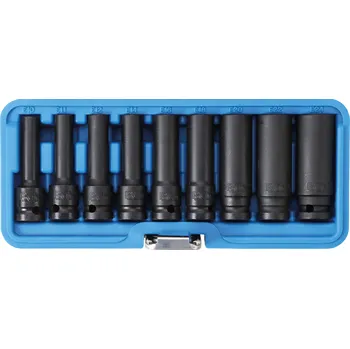 Gola hlavice BGS 5204, Sada silových nástrčných hlavic E-profil, prodloužené | 12,5 mm (1/2") | E10 - E24 | 9dílná