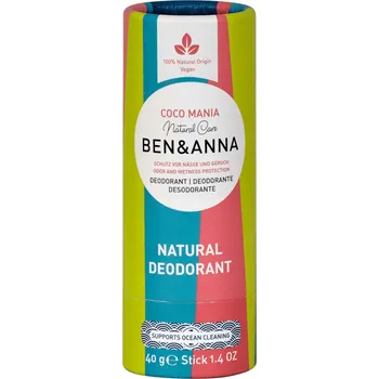 Ben and Anna Natural Soda Deodorant přírodní deodorant na bázi sody v kartonovém obalu Coco Mania 40 g