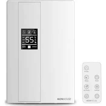 Odvlhčovač vzduchu ODVLHČOVAČ VZDUCHU MONHOUSE 2,2L 90W BÍLÝ TICHÝ ČASOVAČ REŽIM SPÁNKU DÁLKOVÉ OVLÁDÁNÍ