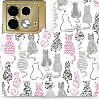 Pouzdro na mobilní telefon Flipové pouzdro Mobiwear - Infinix Note 40 - MX01S Kočičí zádíčka (Knížkové flip pouzdro, obal, kryt na mobil Infinix Note 40 - MX01S Kočičí zádíčka, materiál Umělá kůže + TPU - ochrana 360°, stojánek, silikonová vanička, magnetické zavírání)