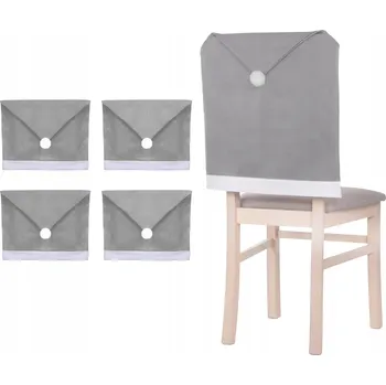 Vánoční dekorace VÁNOČNÍ POTAHY NA ŽIDLE ČEPICE SANTA CLAUSE SADA 4 ks