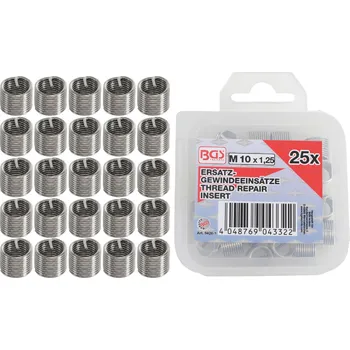 Dílna BGS 9428-1, Sada náhradních závitových vložek | M10 x 1,25 | 25dílná