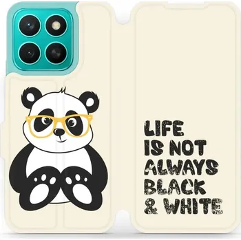Pouzdro na mobilní telefon Flipové pouzdro Mobiwear - Honor X8c - M041S Panda - life is not (Knížkové flip pouzdro, obal, kryt na mobil Honor X8c - M041S Panda - life is not, materiál Umělá kůže + TPU - ochrana 360°, stojánek, silikonová vanička, magnetické zavírání)
