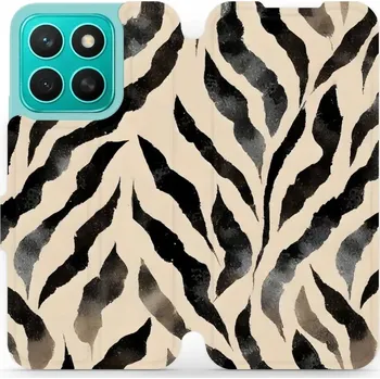 Pouzdro na mobilní telefon Flipové pouzdro Mobiwear - Honor X8c - VA53S Zebří (Knížkové flip pouzdro, obal, kryt na mobil Honor X8c - VA53S Zebří, materiál Umělá kůže + TPU - ochrana 360°, stojánek, silikonová vanička, magnetické zavírání)