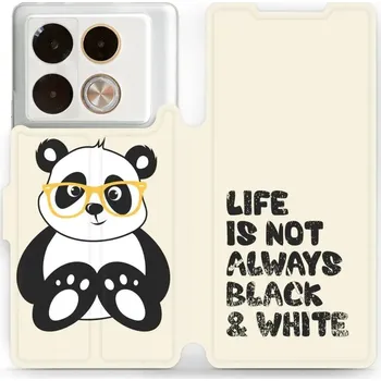 Pouzdro na mobilní telefon Flipové pouzdro Mobiwear - Infinix Note 40 Pro Plus - M041S Panda - life is not (Knížkové flip pouzdro, obal, kryt na mobil Infinix Note 40 Pro Plus - M041S Panda - life is not, materiál Umělá kůže + TPU - ochrana 360°, stojánek, silikonová vanička,)