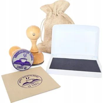 Razítko Razítko Ex Libris Personalizovaný DÁREK Ruční razítko polštář s inkoustem