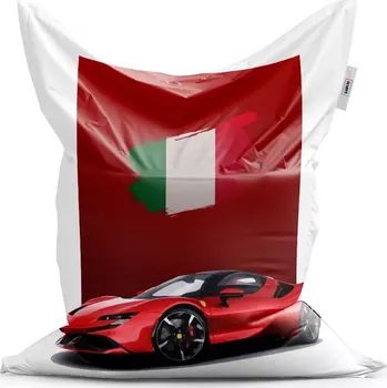 Sedací pytel Sablio Sedací vak Classic Ferrari Italská vlajka na červeném bloku - 200x140 cm