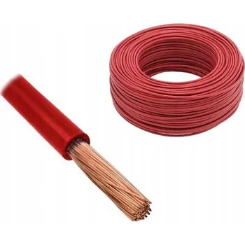 elektrický kabel VODIČ LGY 1x1,5 mm2 1,5 H07V-K 750V ČERVENÝ 1 m