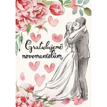 Přáníčko BeBechy - bílé - Novomanželům tiskopis