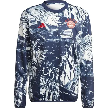 Pánský svetr adidas Bayern Munich Pre-Match Warm Up Top 2023 2024 Adults White L