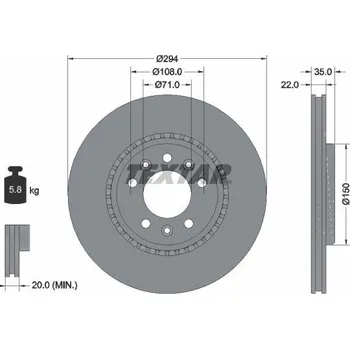 Brzdový kotouč Brzdový kotouč TEXTAR 92287103