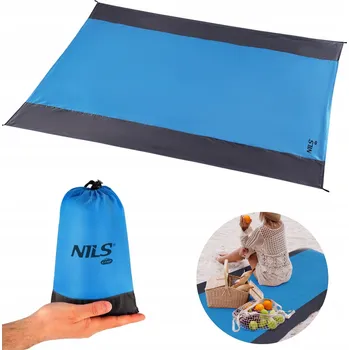 Obraz Pohodlná voděodolná podložka / deka na kempování, pláž, piknik Nils 200x210cm modrá