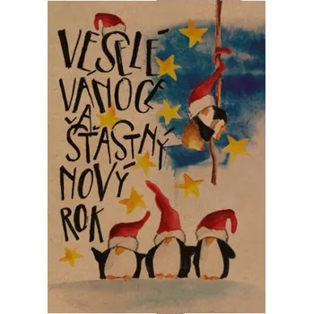 Přáníčko BeBechy – recyklovaný papír - Vánoce 3 tiskopis