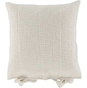 Povlak na dekorativní polštářek Krémový mušelínový povlak na polštář s vázáním Aix - 45*45 cm