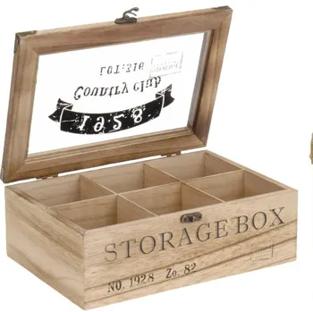 Čajový box Kazeta na čajové sáčky 127161 24 x 17 x 8,5 cm hnědá