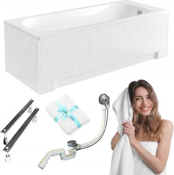 Vana Obdélníková akrylátová vana Besco Aria s bočním odtokem 160 x 70 cm