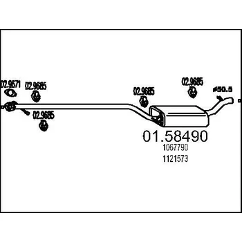 Auto-moto Střední tlumič výfuku MTS 01.58490