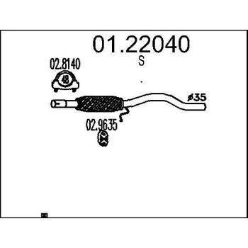 Výfukový systém Výfuková trubka MTS 01.22040