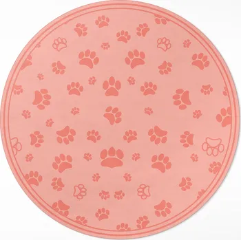 Koberec Vnitřní Kulatý Koberec Dekorativní Rozměr ⌀ 100 cm Drobné luční kvítky