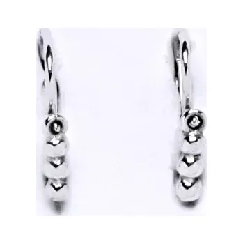 Náušnice Zlaté dětské náušnice tři kuličky - NK1348 - bílé zlato (Dětské zlaté náušnice kuličky)