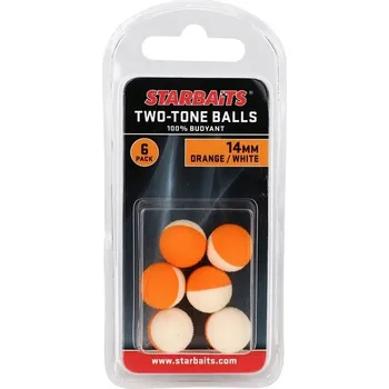Umělá nástraha Starbaits Plovoucí kuličky Two Tones Balls 14mm oranžová/bílá