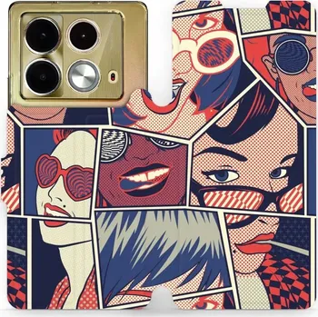 Pouzdro na mobilní telefon Flipové pouzdro Mobiwear - Infinix Note 40 - VP18P Komiks (Knížkové flip pouzdro, obal, kryt na mobil Infinix Note 40 - VP18P Komiks, materiál Umělá kůže + TPU - ochrana 360°, stojánek, silikonová vanička, magnetické zavírání)