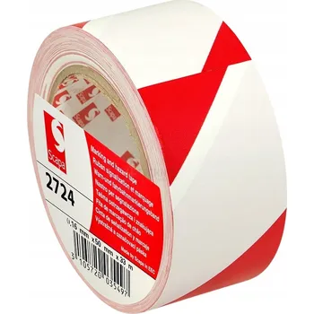 Lepicí páska Výstražná páska Scapa 2724 bílo-červená 50 mm x 33 m