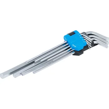 Dílna BGS 808, Sada zahnutých klíčů | velmi dlouhé | vnitřní šestihran 1,5 - 10 mm | 9dílná