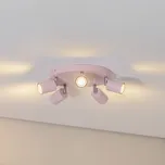 Luminex Stropní bodové světlo Fun, růžové, Ø 30 cm, nastavitelné, GU10 - Výška baldachýnu 2,5 cm; bodovka - Ø 5,5 cm, délka 7,5 cm růžová 5 x 8 W LED - Doprava zdarma