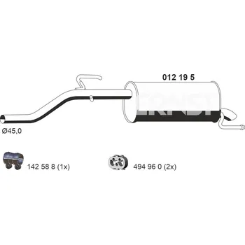 Tlumič výfuku Zadní tlumič výfuku ERNST 012195