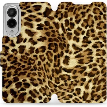 Pouzdro na mobilní telefon Flipové pouzdro Mobiwear - Samsung Galaxy S25 Edge - VA33P Leopardí vzor (Knížkové flip pouzdro, obal, kryt na mobil Samsung Galaxy S25 Edge - VA33P Leopardí vzor, materiál Umělá kůže + TPU - ochrana 360°, stojánek, silikonová vanička, magnetické zavírání