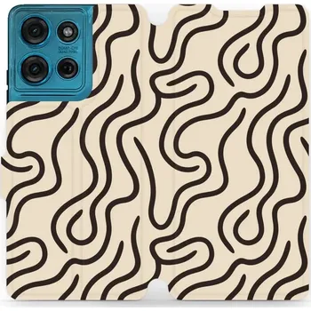 Pouzdro na mobilní telefon Flipové pouzdro Mobiwear - Motorola Moto G75 5G - VA60S Linky (Knížkové flip pouzdro, obal, kryt na mobil Motorola Moto G75 5G - VA60S Linky, materiál Umělá kůže + TPU - ochrana 360°, stojánek, silikonová vanička, magnetické zavírání)