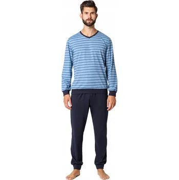 Pánské pyžamo Ladeheid Pánské pyžamo bavlněné XL, dlouhé triko a kalhoty LA40-220