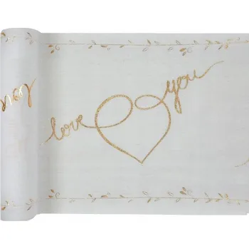 ubrus Běhoun bílý 300 x 30 cm