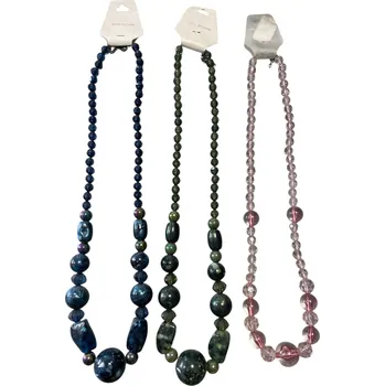 Náhrdelník Náhrdelník z korálků Amber Barvy ručníků: ZELENÁ