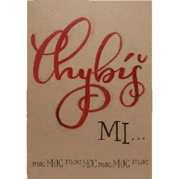 Přáníčko BeBechy – recyklovaný papír - Chybíš mi tiskopis