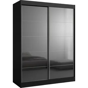 Šatní skříň Skříň posuvná Como 2D 150 Černá (lacobel)