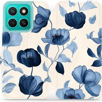 Pouzdro na mobilní telefon Flipové pouzdro Mobiwear - Honor X8c - VP73S Modrá krása květů (Knížkové flip pouzdro, obal, kryt na mobil Honor X8c - VP73S Modrá krása květů, materiál Umělá kůže + TPU - ochrana 360°, stojánek, silikonová vanička, magnetické zavírání)