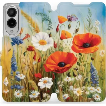 Pouzdro na mobilní telefon Flipové pouzdro Mobiwear - Samsung Galaxy S25 Edge - VP43S Letní louka (Knížkové flip pouzdro, obal, kryt na mobil Samsung Galaxy S25 Edge - VP43S Letní louka, materiál Umělá kůže + TPU - ochrana 360°, stojánek, silikonová vanička, magnetické zavírání)