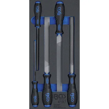 BGS 4197, Vložka do dílenského vozíku 1/3: Sada dílenských pilníků | 5dílná